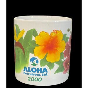 Rare 2000 Aloha Petroleum LTD Commemorative Floral Mug Designed in Hawaii